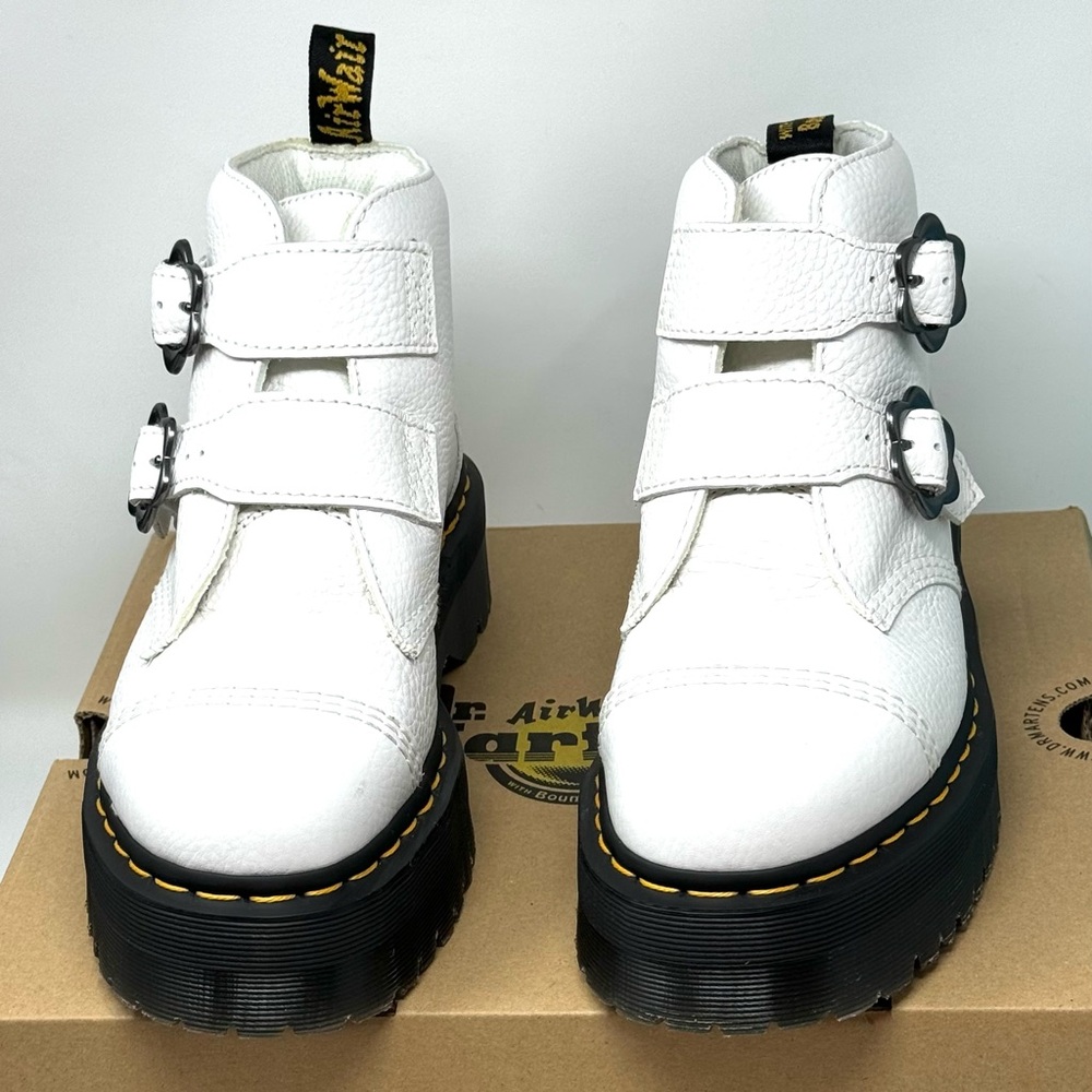 Dr. Martens Devon Flower white Buckle Boots. - Picture 13 of 13